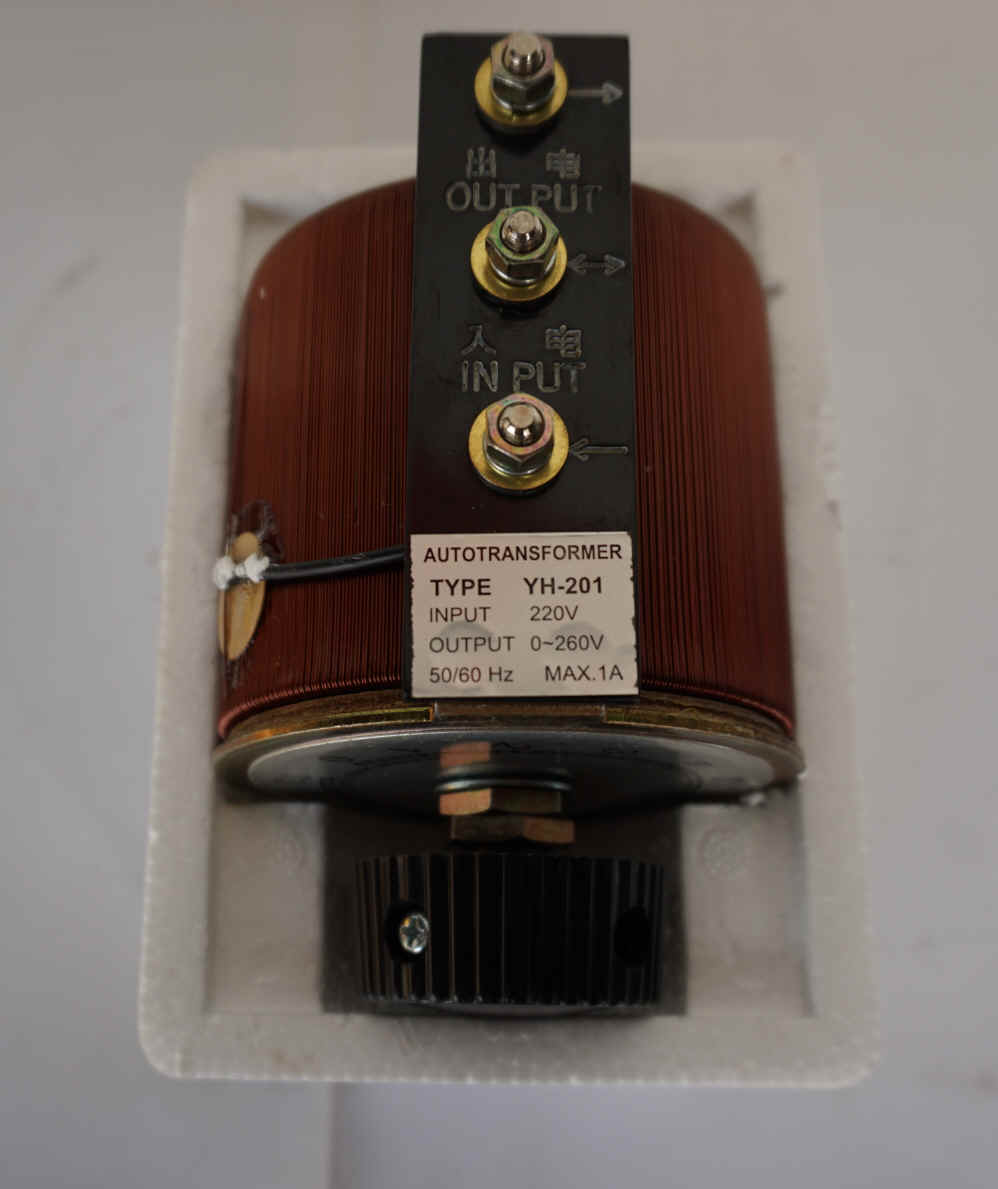 Variac Variable Transformer, Single Phase 220/240V input, 0.22KVA panel mount YH-201(S)